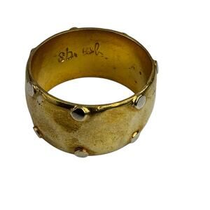 New Willow House Jewelry by Sara Blaine – 18K Gold Plated Studded Ring, Size 7